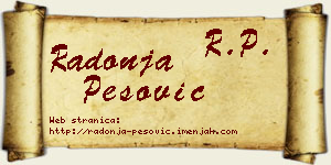 Radonja Pešović vizit kartica